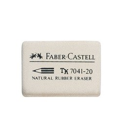 Faber-castell gomme en caoutchouc 7041-20, blanc