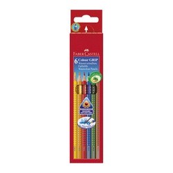 Faber-castell crayons de couleur colour grip, étui de 6