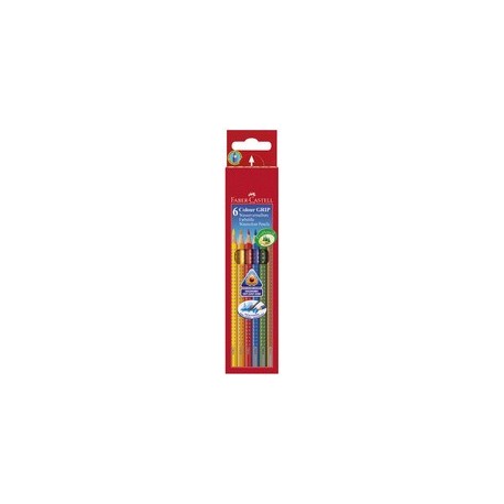Faber-castell crayons de couleur colour grip, étui de 6