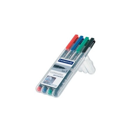 Staedtler marqueur permanent 318f lumocolor, étui de 4